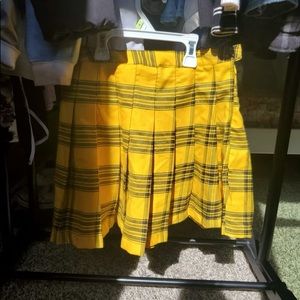 Black and yellow school skirt